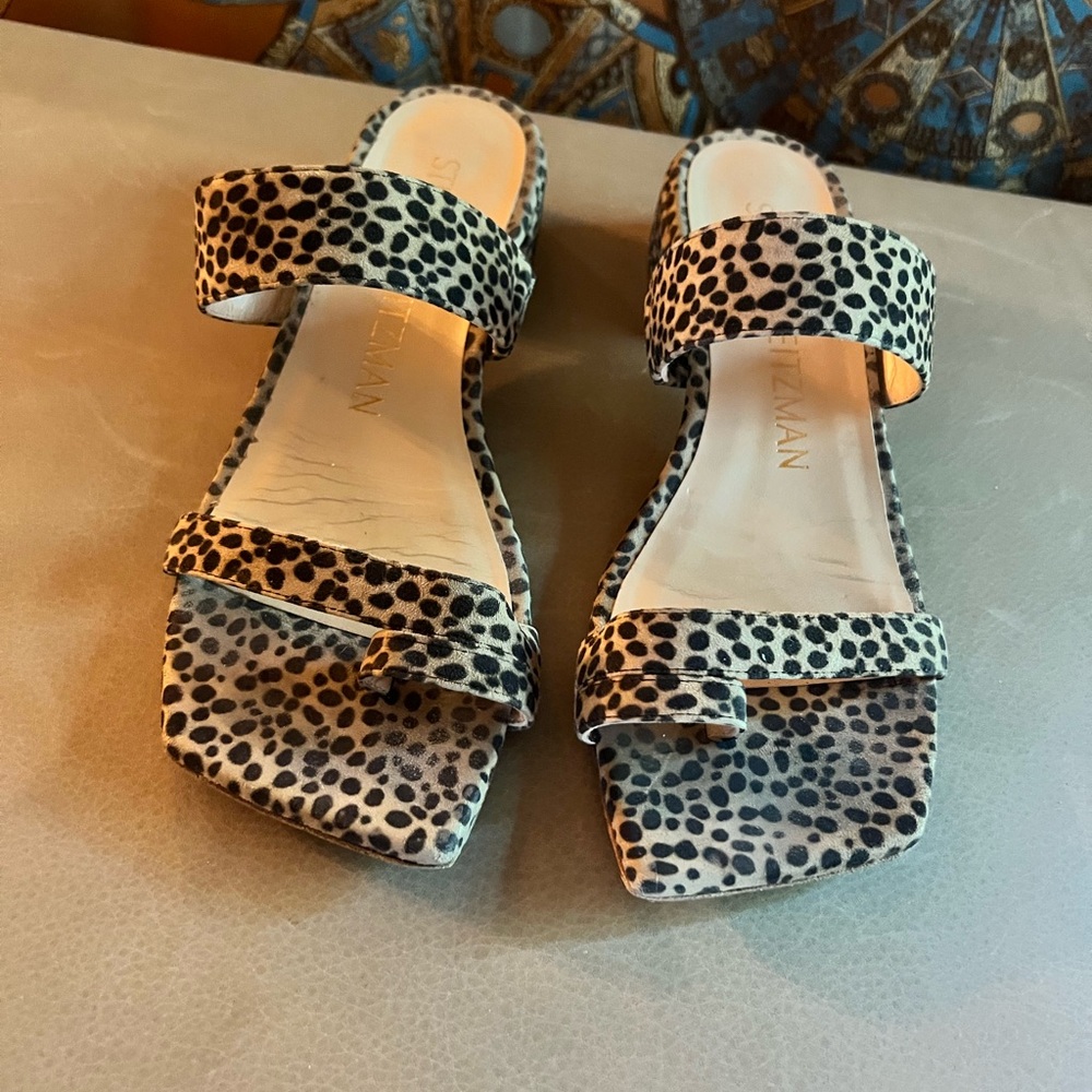 Stuart Weitzman Black and Cream Sandals
